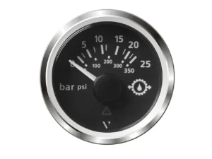 Veratron 52MM (2-1/16") ViewLine Transmission Oil Pressure 25 Bar/350 PSI - Black Dial & Chrome Triangular Bezel