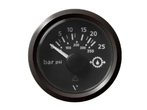 Veratron 52MM (2-1/16") ViewLine Transmission Oil Pressure 25 Bar/350 PSI - Black Dial & Triangular Bezel
