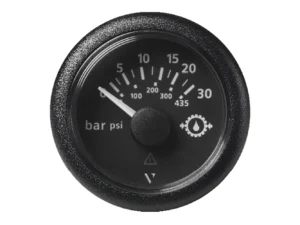 Veratron 52MM (2-1/16") ViewLine Transmission Oil Pressure 30 Bar/435 PSI - Black Dial & Round Bezel