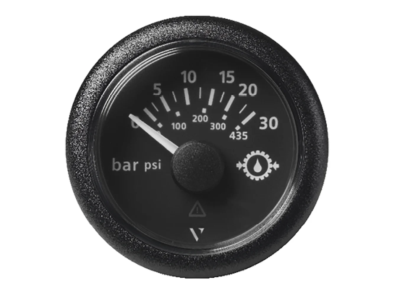 Veratron 52MM (2-1/16") ViewLine Transmission Oil Pressure 30 Bar/435 PSI - Black Dial & Round Bezel