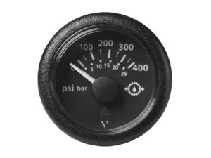 Veratron 2-1/16" (52mm) ViewLine Transmission Oil Pressure 400 PSI/25 Bar - Black Dial & Round Bezel