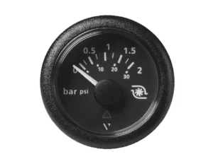 Veratron 52MM (2-1/16") ViewLine Boost Pressure Gauge 2 Bar/30 PSI - Black Dial & Round Bezel