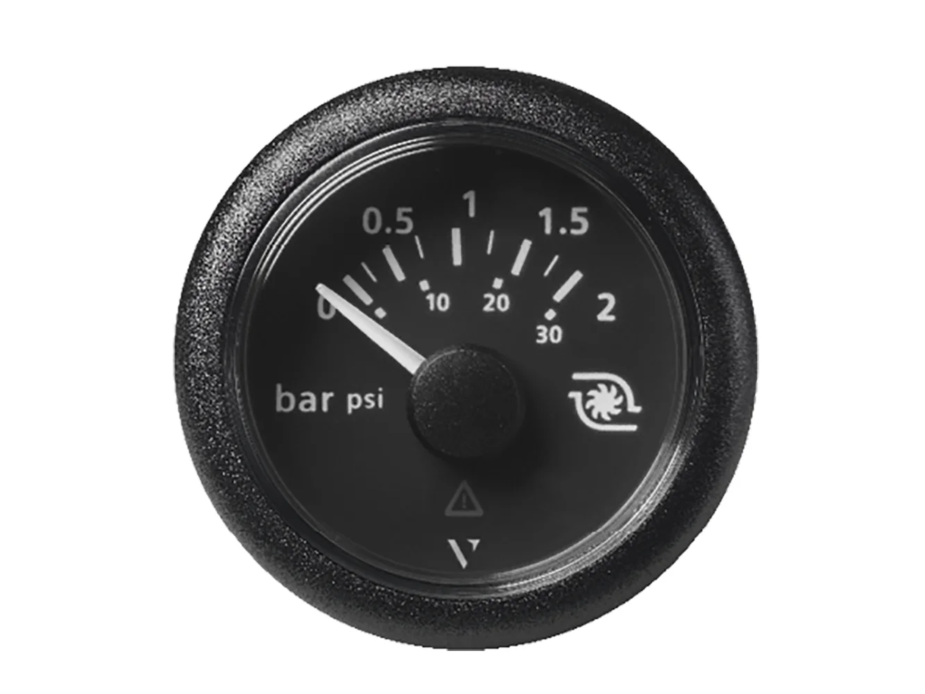Veratron 52MM (2-1/16") ViewLine Boost Pressure Gauge 2 Bar/30 PSI - Black Dial & Round Bezel