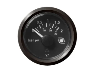 Veratron 52MM (2-1/16") ViewLine Boost Pressure Gauge 2 Bar/30 PSI - Black Dial & Triangular Bezel