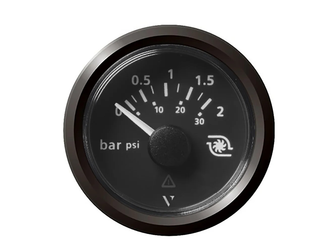 Veratron 52MM (2-1/16") ViewLine Boost Pressure Gauge 2 Bar/30 PSI - Black Dial & Triangular Bezel