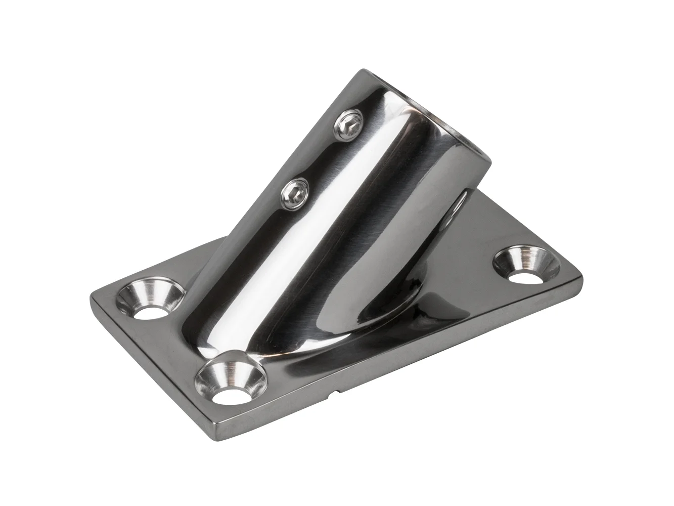 Sea-Dog Rail Base Fitting Rectangular Base 45° 316 Stainless Steel - 3-1/4" x 1-7/8" - 1" OD
