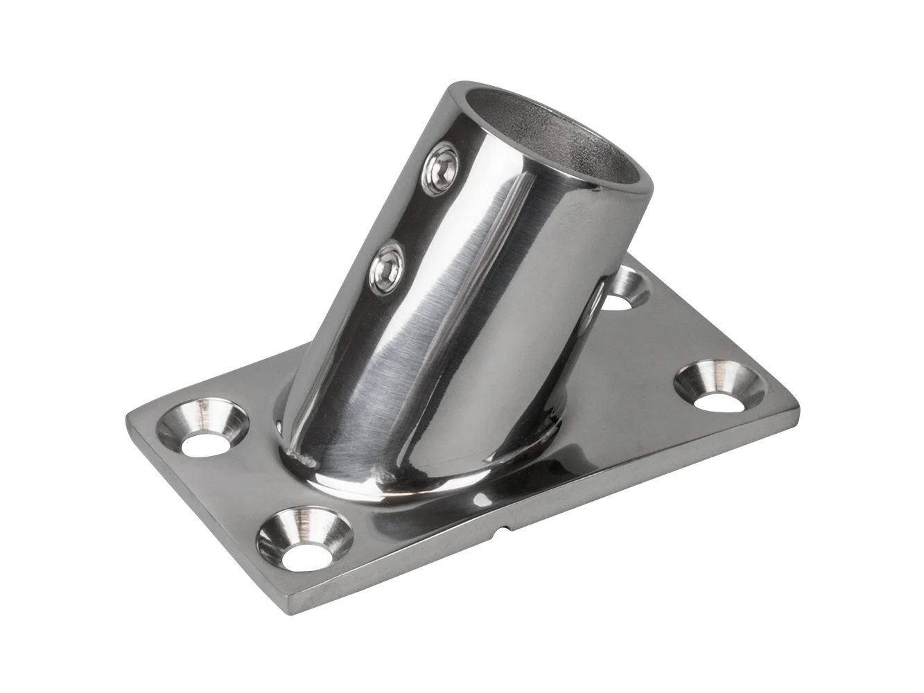 Sea-Dog Rail Base Fitting Rectangular Base 60° 316 Stainless Steel - 1-7/8" x 3-1/4" - 1" OD