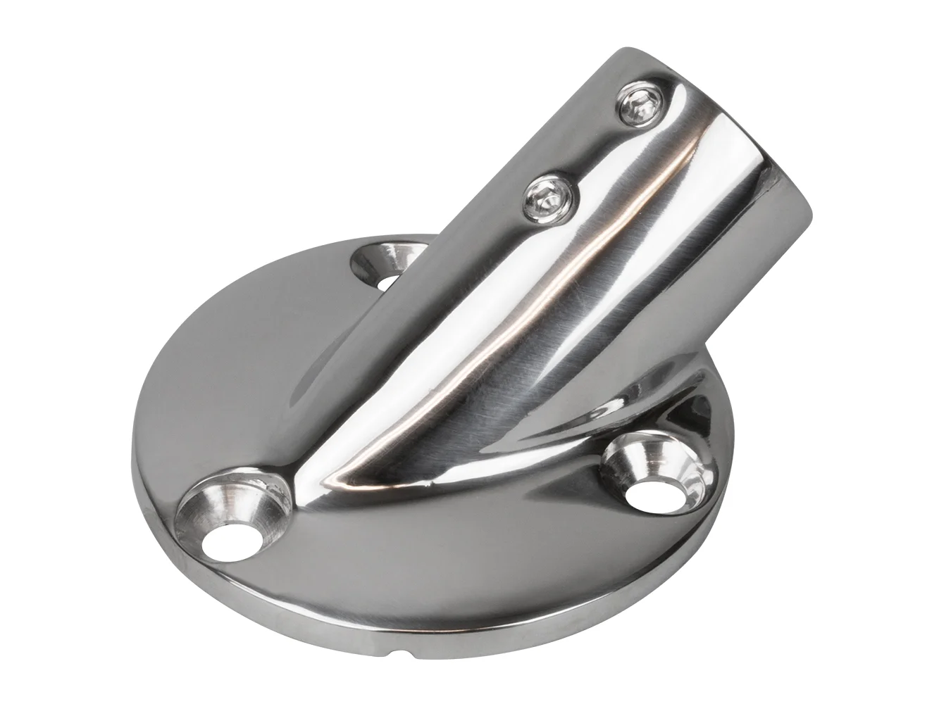 Sea-Dog Rail Base Fitting 2-3/4" Round Base 30° 316 Stainless Steel - 1" OD