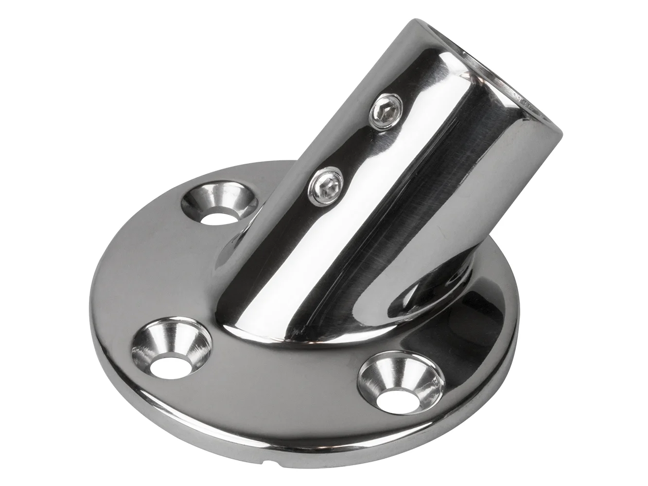 Sea-Dog Rail Base Fitting 2-3/4" Round Base 45° 316 Stainless Steel - 1" OD