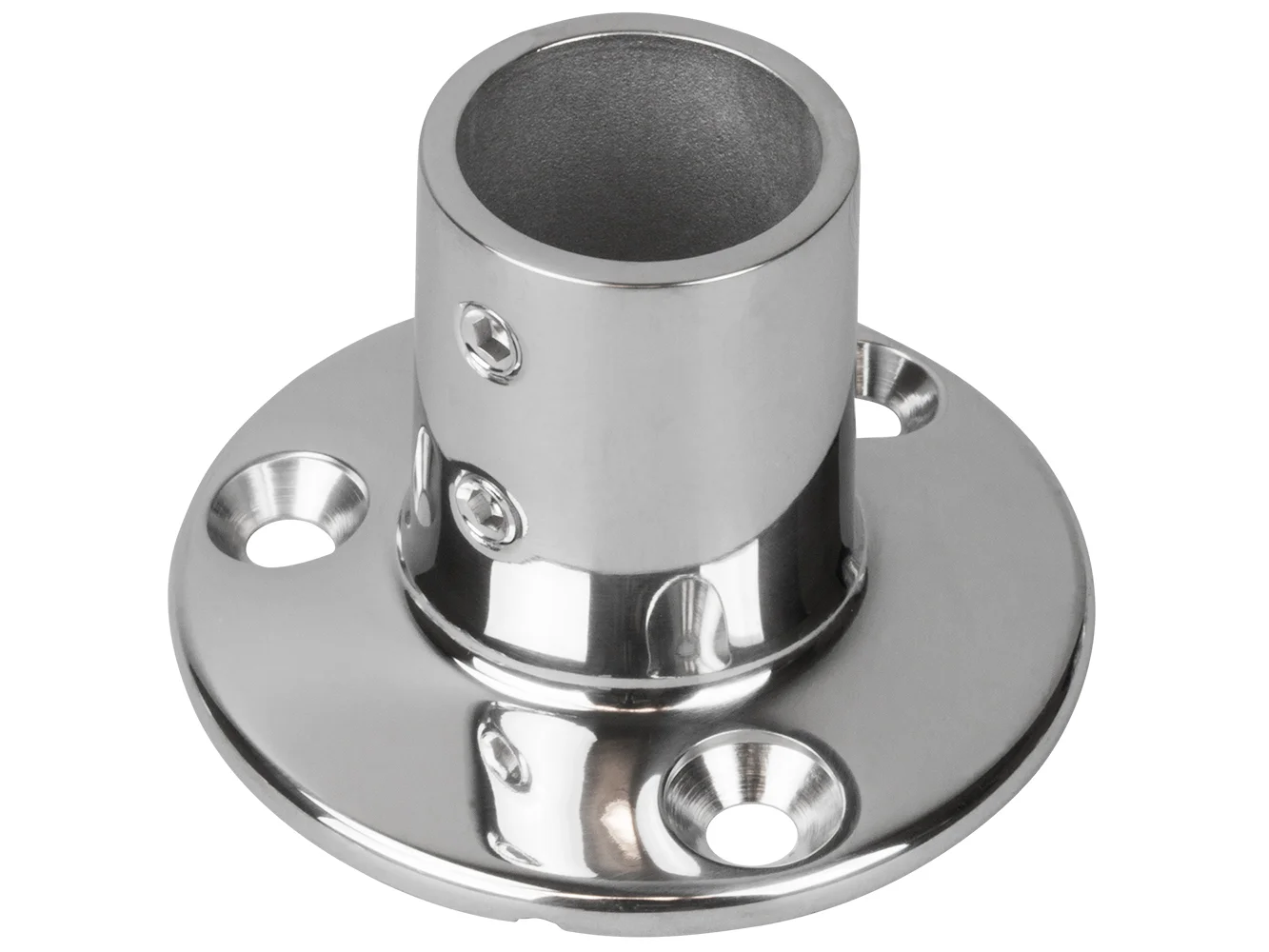 Sea-Dog Rail Base Fitting 2-3/4" Round Base 90° 316 Stainless Steel - 1" OD
