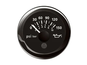 Veratron 52MM (2-1/16") ViewLine Oil Pressure Indicator 0 to 150 PSI - Black Dial & Round Bezel