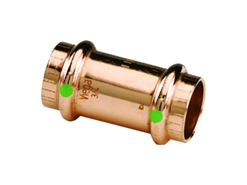 Viega ProPress 2" Copper Coupling w/Stop - Double Press Connection - Smart Connect Technology