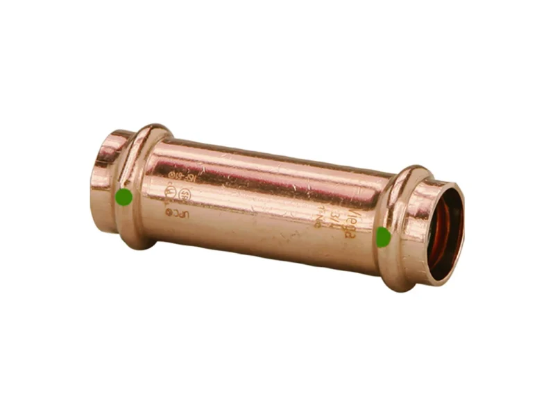 Viega ProPress 1/2" Extended Coupling w/o Stop - Double Press Connection - Smart Connect Technology