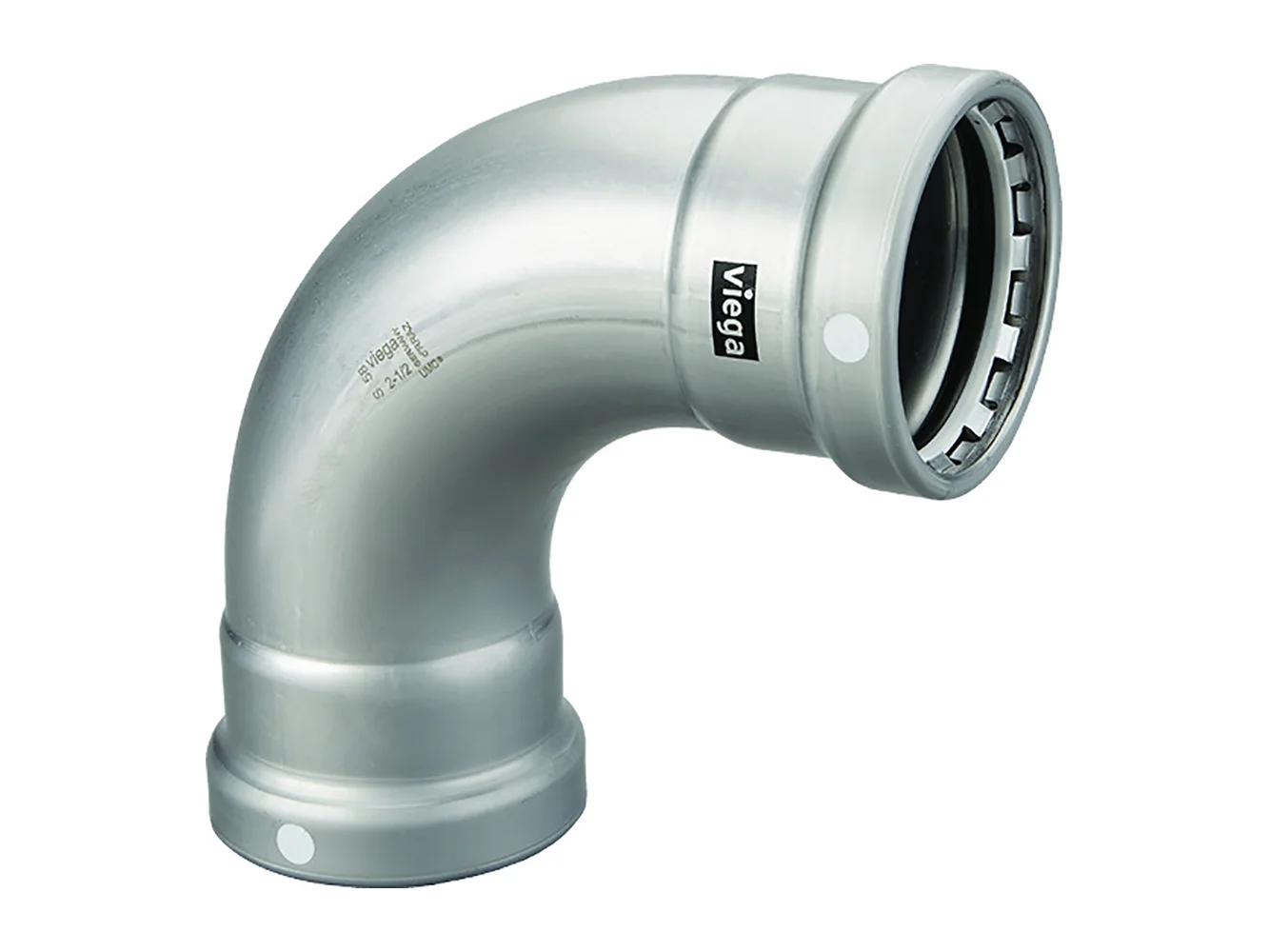 Viega MegaPress 4" 90° Carbon Steel Elbow w/FKM - Double Press Connection - Smart Connect Technology