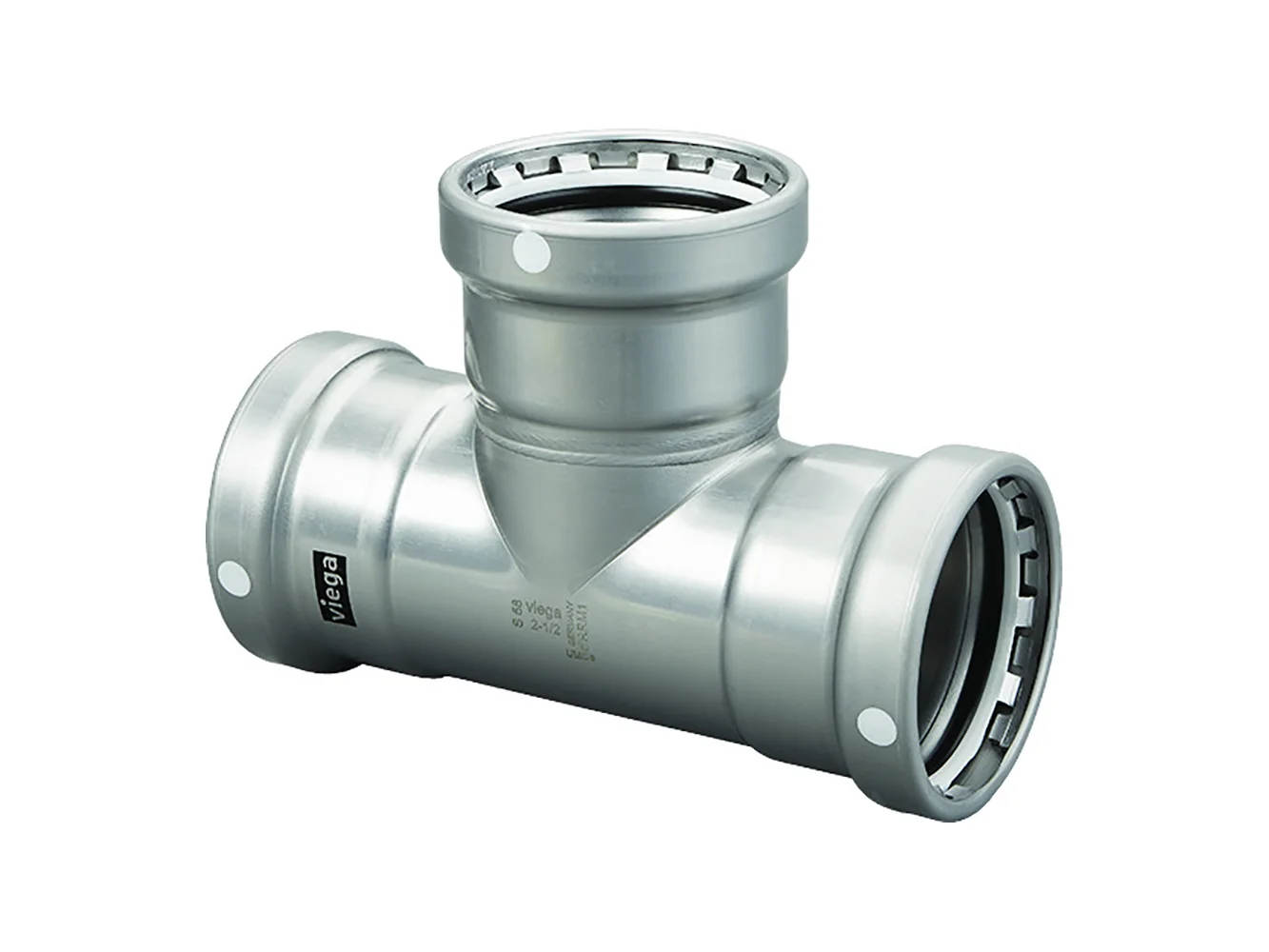 Viega MegaPress 4" Carbon Steel Tee w/FKM - Triple Press Connection - Smart Connect Technology