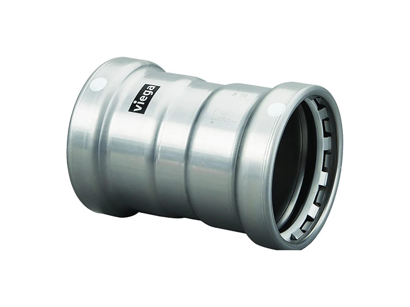 Viega MegaPress 4" Carbon Steel Coupling w/Stop w/FMK Double Press Connection - Smart Connect Technology