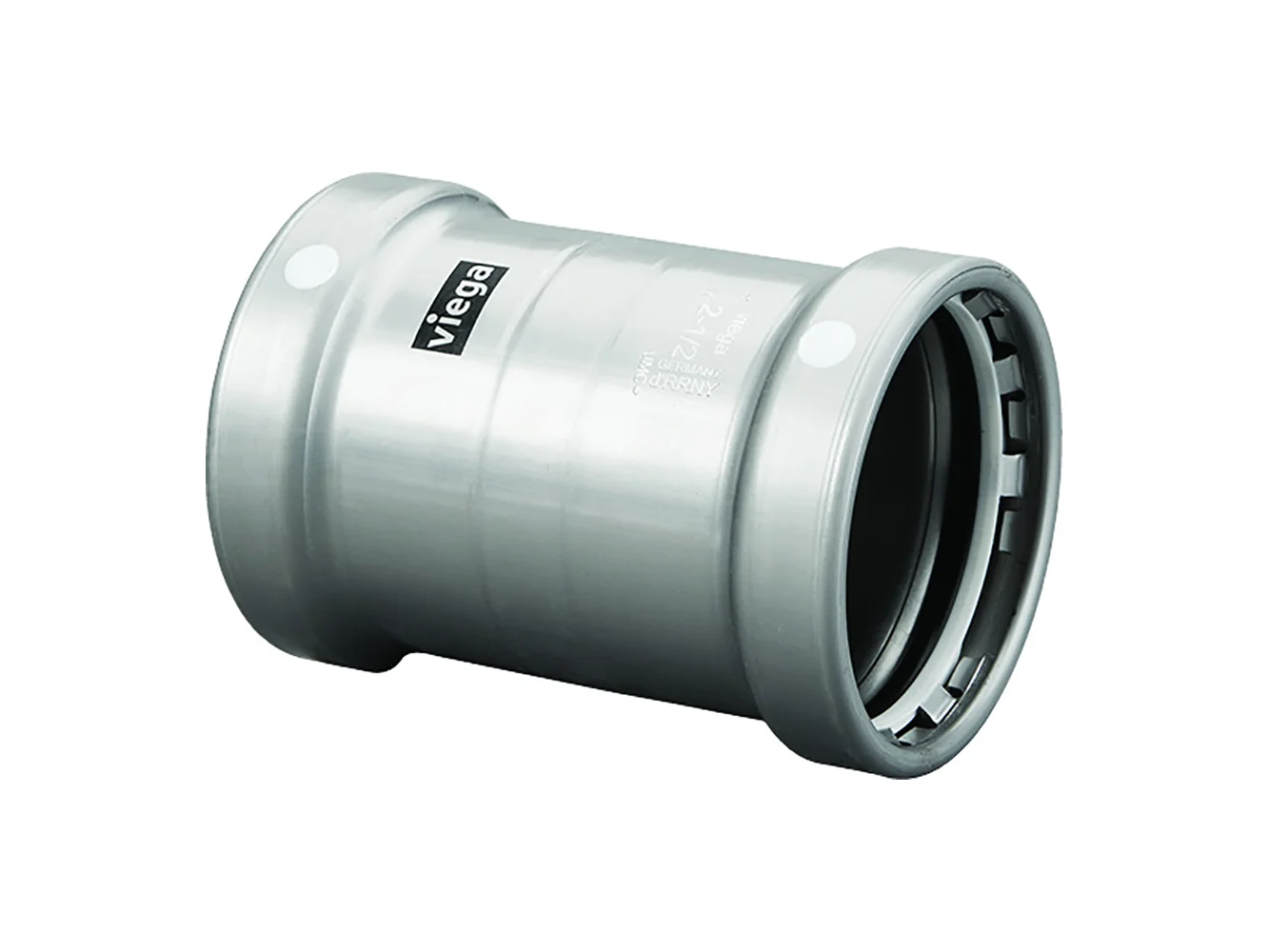 Viega MegaPress 4" Carbon Steel Coupling w/o Stop w/FMK - Double Press Connection - Smart Connect Technology
