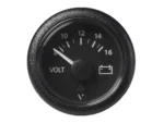 Veratron 52 MM (2-1/16") ViewLine Voltmeter - 8 to16V - Black Dial & Bezel