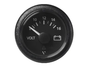 Veratron 52 MM (2-1/16") ViewLine Voltmeter - 8 to16V - Black Dial & Bezel