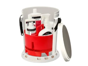 Shurhold 5 Gallon White Bucket Kit - Includes Bucket, Caddy, Grate Seat, Buff Magic, Pro Polish Brite Wash, SMC & Serious Shine