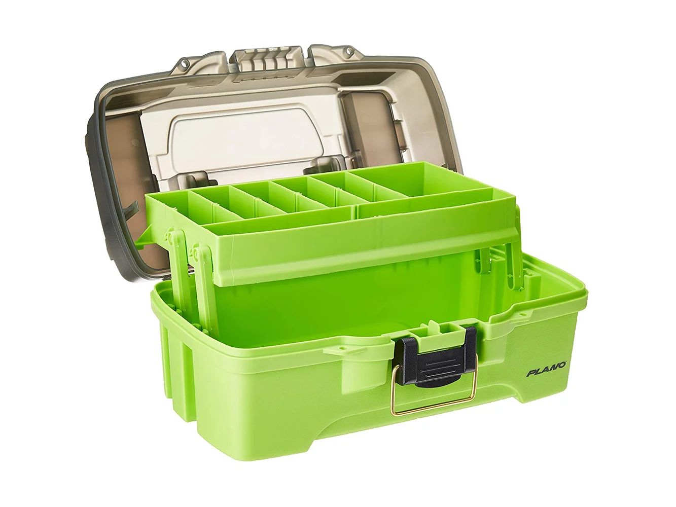 Plano 1-Tray Tackle Box w/Dual Top Access - Smoke & Bright Green