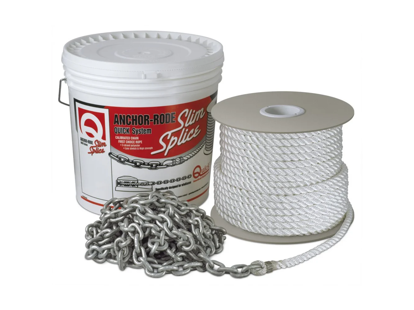 Quick Anchor Rode 25' - 8mm Chain - 200' - 9/16" 3 Plait Rope