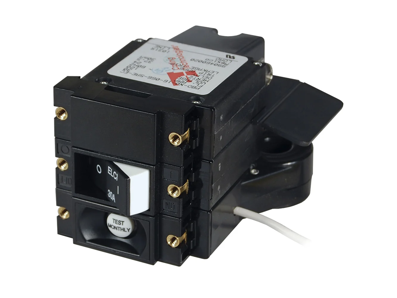 Blue Sea A-Series ELCI Main Circuit Breaker - Double Pole 120V AC 30A - Flat Rocker