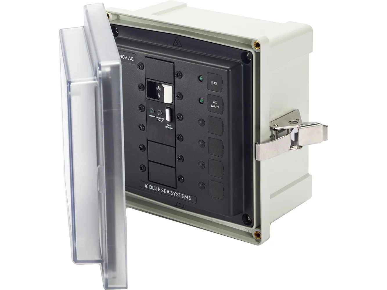 Blue Sea 3120 - SMS Panel Enclosure w/ELCI Main (50A) and 2 Blanks - 240V