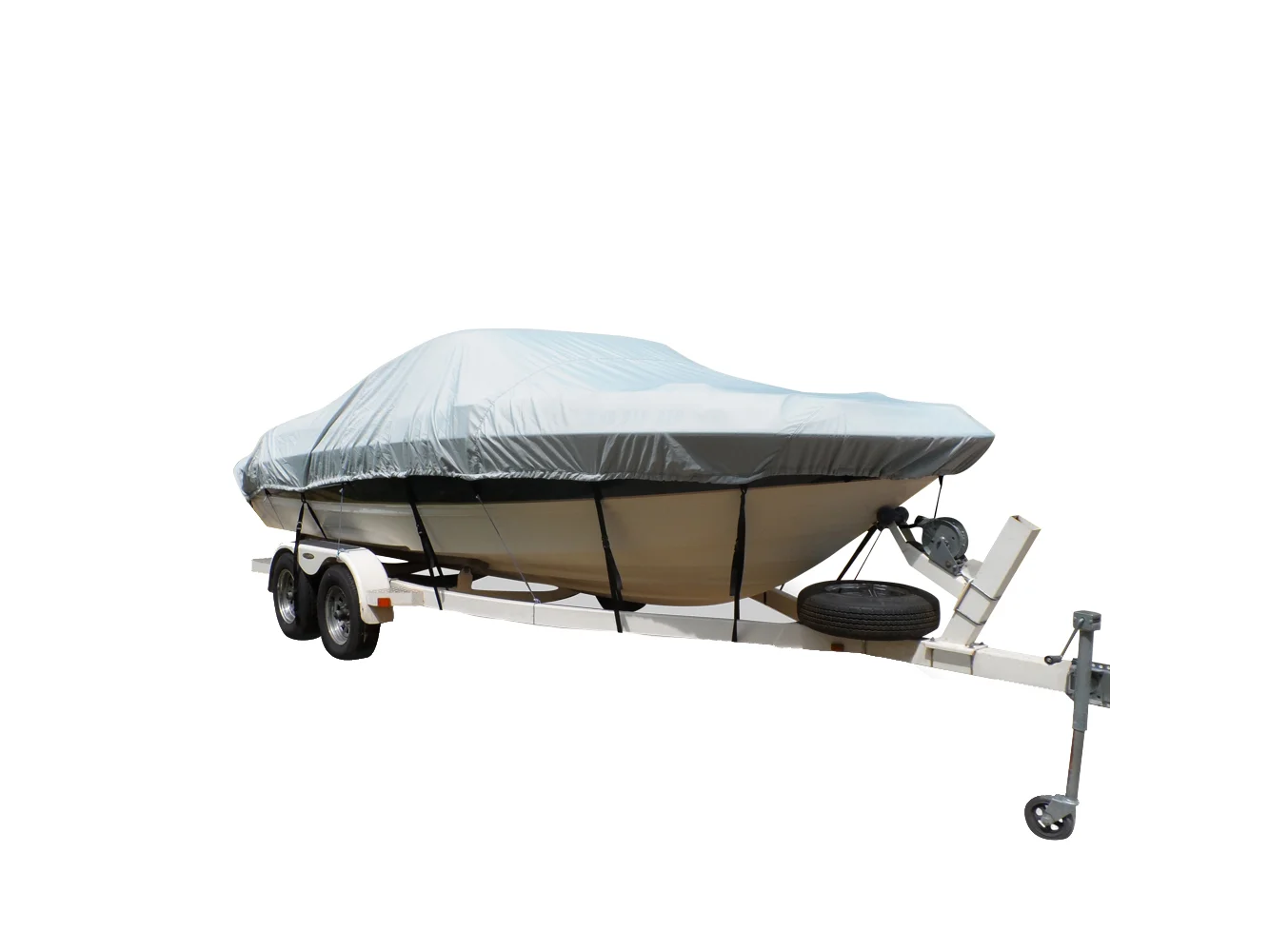 Carver Flex-Fit™ PRO Polyester Size 3 Boat Cover f/Fish & Ski Boats I/O or O/B & Wide Bass Boats - Grey