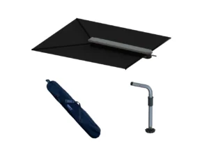 TACO ShadeFin w/Black Fabric, Case & Fixed Rod Holder Mount Kit