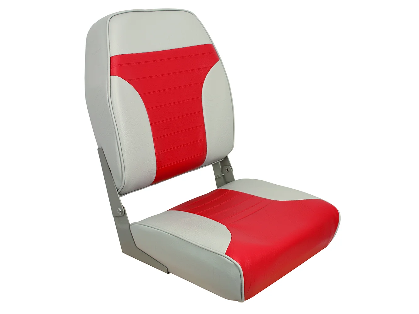 Springfield High Back Multi-Color Folding Seat - Red/Grey