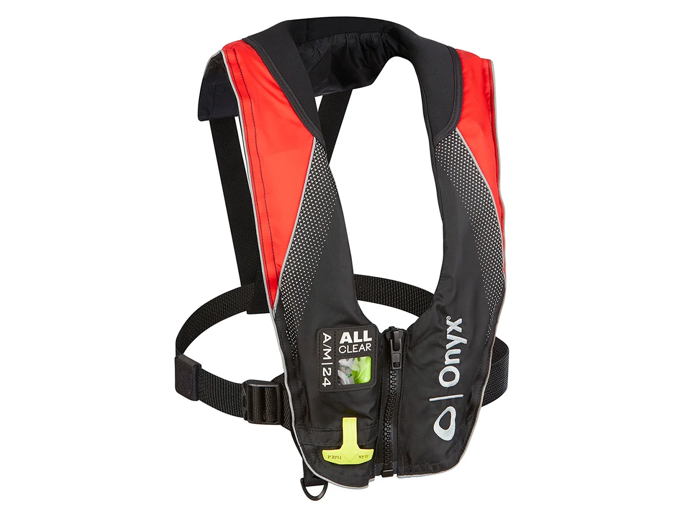 Onyx A/M-24 Series All Clear Automatic/Manual Inflatable Life Jacket - Black/Red - Adult