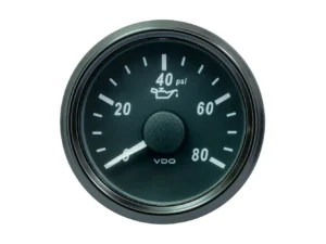 VDO SingleViu 52mm (2-1/16") Oil Pressure Gauge - 80 PSI - 240-33 Ohm
