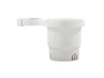 Camco Clamp-On Rail Mounted Cup Holder - Small for Up to 1-1/4" Rail - White
