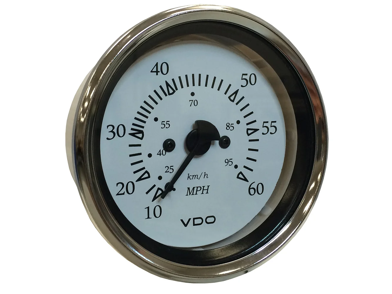 VDO Cockpit Marine 85MM (3-3/8") Pitot Speedometer - 0 to 60 MPH - White Dial/Chrome Bezel