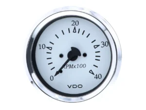 VDO Cockpit Marine 85MM (3-3/8") Diesel Tachometer - 4000 RPM - White Dial/Chrome Bezel