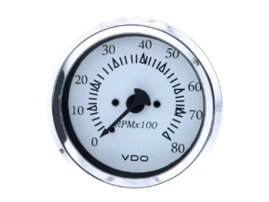 VDO Cockpit Marine 85MM (3-3/8") Outboard Tachometer - White Dial/Chrome Bezel
