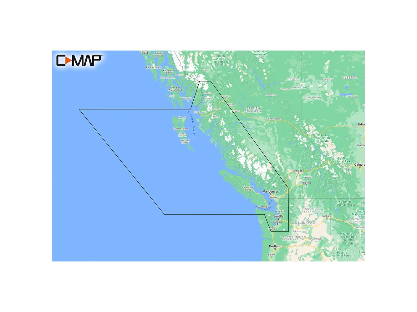 C-MAP M-NA-Y207-MS Columbia & Puget Sound REVEAL™ Coastal Chart