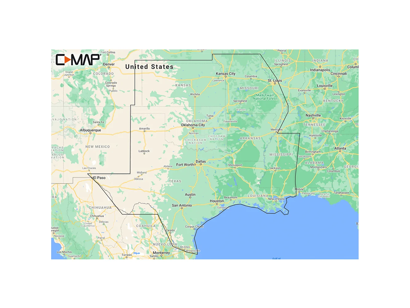 C-MAP M-NA-Y215-MS US Lakes South Central REVEAL™ Inland Chart