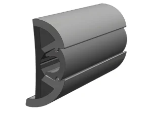 TACO SuproFlex Rub Rail Kit Gray w/Gray Insert - 2"H x 1.2"W x 80'L