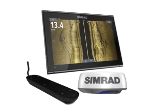 Simrad GO9 XSE Chartplotter Radar Bundle HALO20+ & Active Imaging 3-in-1 Transom Mount Transducer & C-MAP Discover Chart