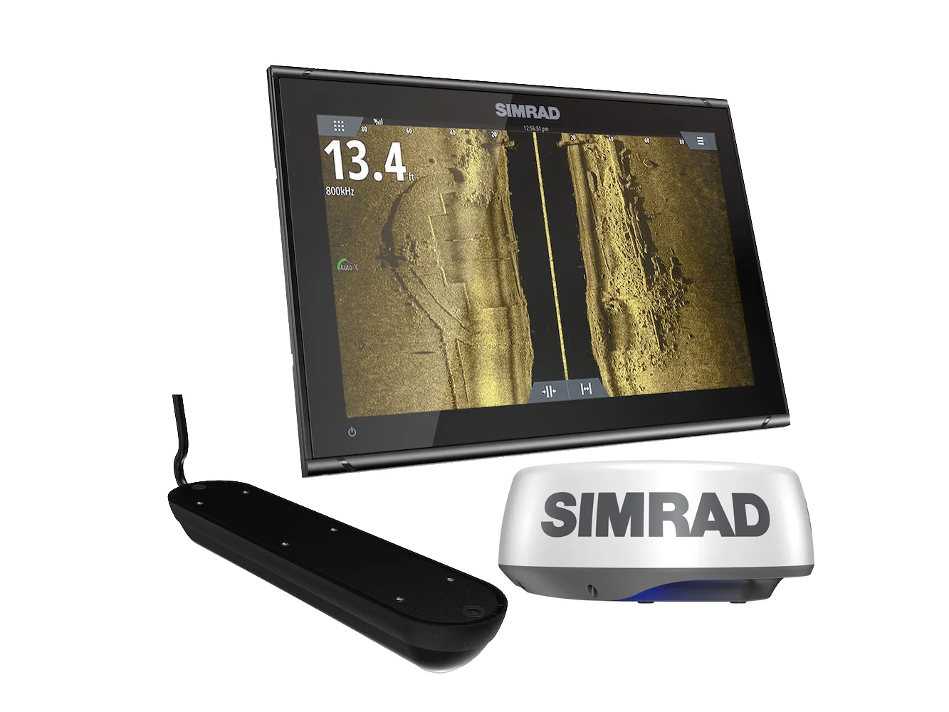 Simrad GO9 XSE Chartplotter Radar Bundle HALO20+ & Active Imaging 3-in-1 Transom Mount Transducer & C-MAP Discover Chart
