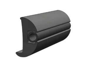 TACO Flexible Vinyl Black Rub Rail 1-1/16" x 1-7/8" 50'L