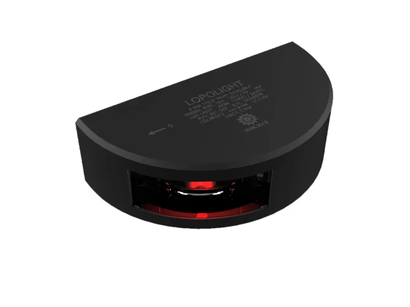 Lopolight Series 301-002 - Port Sidelight - 2NM - Vertical Mount - Red - Black Housing - 6M Cable