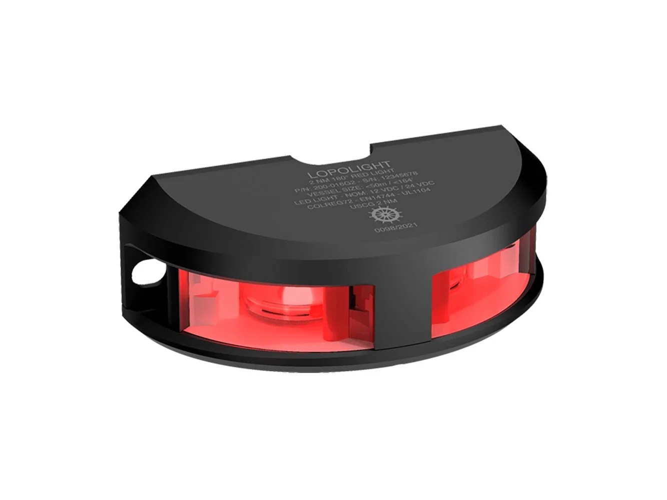 Lopolight Series 200-016 - Navigation Light - 2NM - Vertical Mount - Red - Black Housing