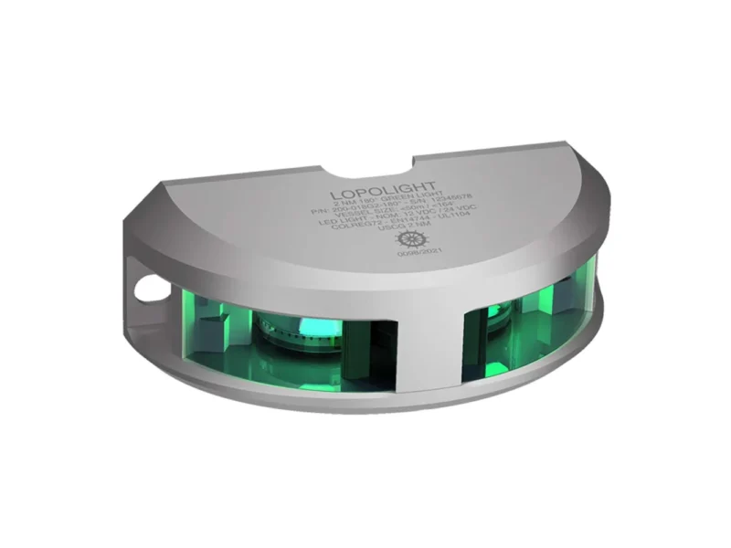 Lopolight Series 200-018 - Navigation Light - 2NM - Vertical Mount - Green - Silver Housing