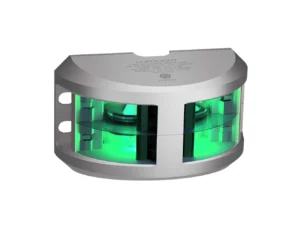 Lopolight Series 200-018 - Double Stacked Navigation Light - 2NM - Vertical Mount - Green - Silver Housing