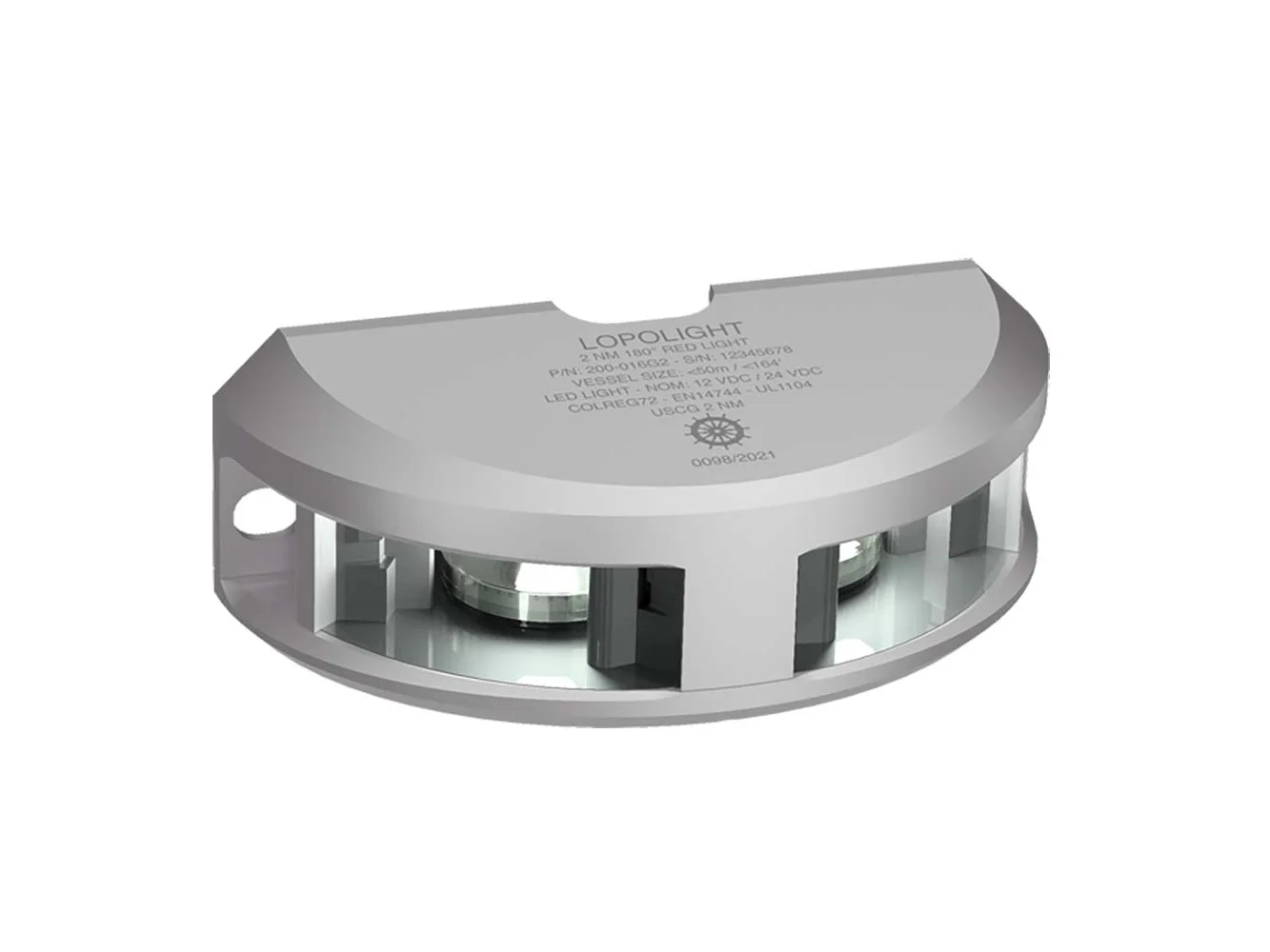 Lopolight Series 200-024 - Navigation Light - 2NM - Vertical Mount - White - Silver Housing