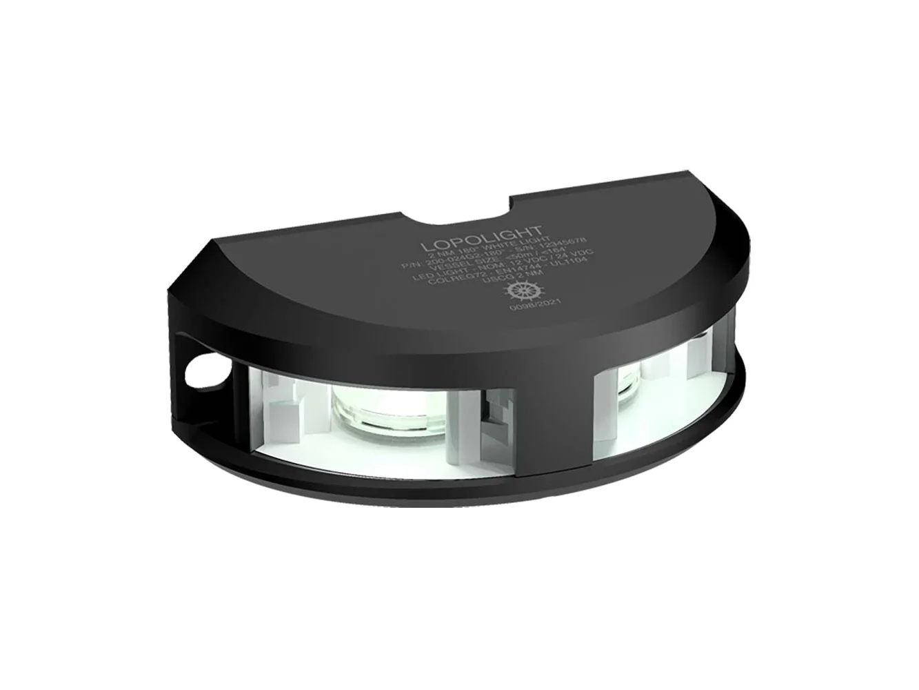 Lopolight Series 200-024 - Navigation Light - 2NM - Vertical Mount - White - Black Housing