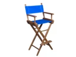 Whitecap Captain's Chair w/Blue Seat Covers - Teak